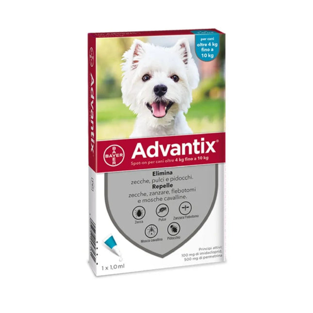 Bayer | Advantix Spot On Antiparassitario per Cani 4-10kg – 1 Pipetta 