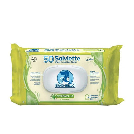 Elanco | Sano e Bello Salviette Detergenti Citronella per Cani e Gatti

