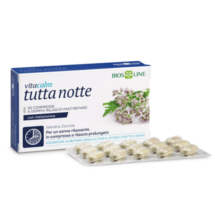 Bios Line | VitaCalm® Tutta Notte con Melatonina – Sonno profondo
