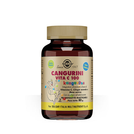 Solgar | Cangurini Vita C100 Integratore di Vitamina C e Rosa Canina