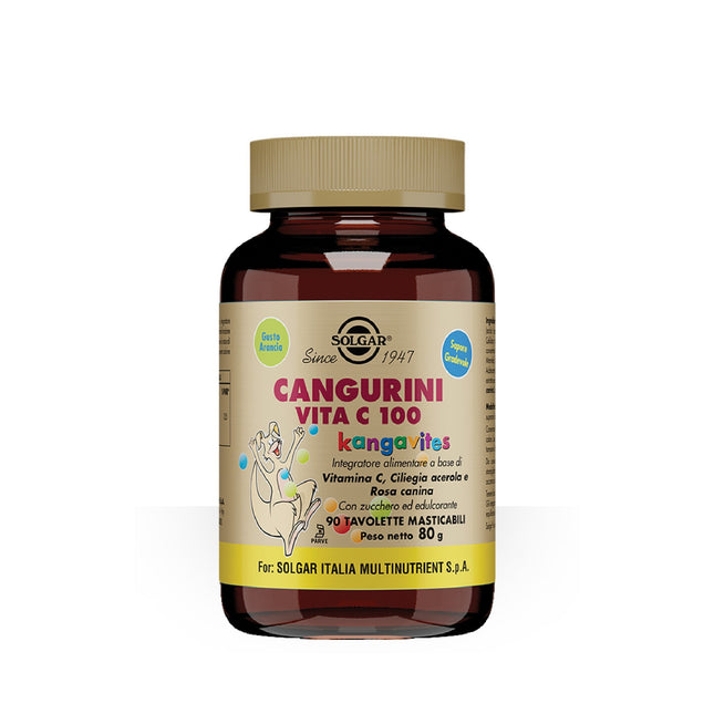 Solgar | Cangurini Vita C100 Integratore di Vitamina C e Rosa Canina