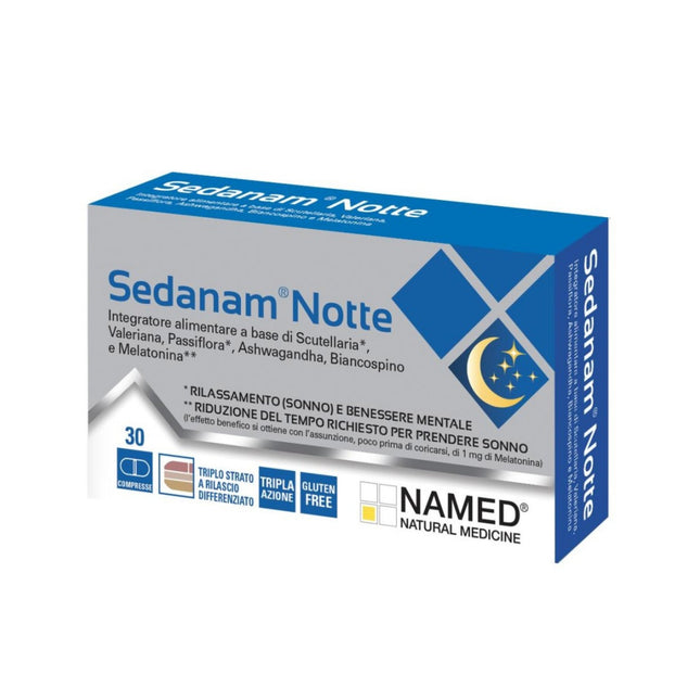 Named | Sedanam Integratore per Rilassamento e Riposo Notturno 30cps