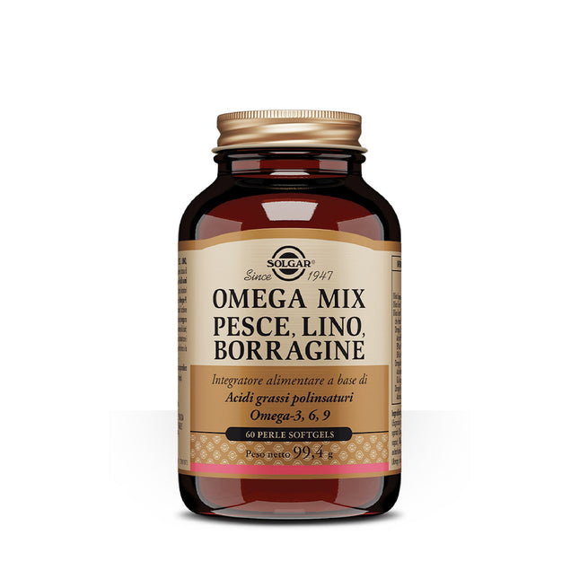 Solgar | Omega Mix – Integratore di Omega-3, 6 e 9 da pesce, lino e borragine