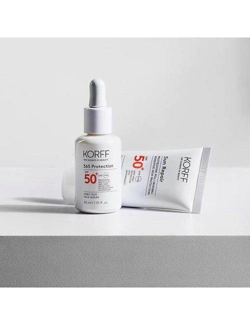 Korff 365 Protection Siero Viso SPF50 - Protezione Solare, Idratante, Anti-Ossidante con Texture Leggera